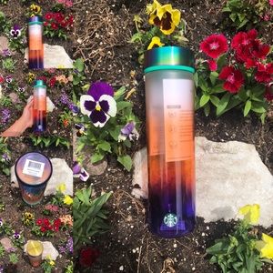 Starbucks Ombre Rainbow Glass Water Bottle